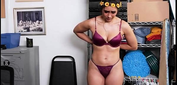  Big ass teenie Lilly Hall gets caught shoplifting before getting fucked